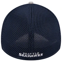 Casquette flexible 39THIRTY New Era pour hommes, gris/bleu marine universitaire, Seattle Seahawks Pipe