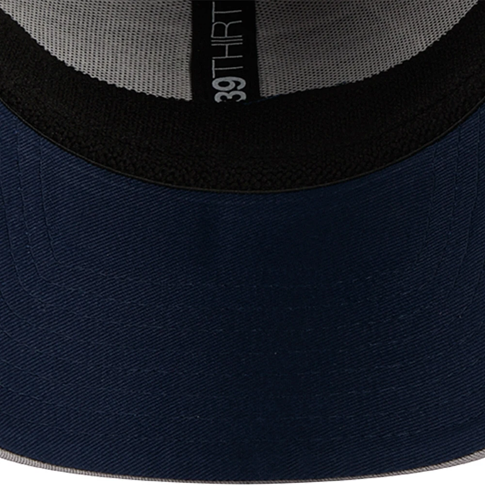 Casquette flexible 39THIRTY New Era pour hommes, gris/bleu marine universitaire, Seattle Seahawks Pipe