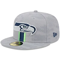 Casquette ajustée 59FIFTY Seattle Seahawks 2024 Sideline New Era pour homme, grise