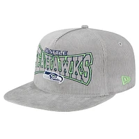 Men's New Era Gray Seattle Seahawks Throwback Corded Golfer Snapback Hat