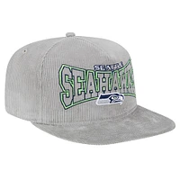 Men's New Era Gray Seattle Seahawks Throwback Corded Golfer Snapback Hat