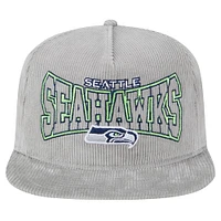 Men's New Era Gray Seattle Seahawks Throwback Corded Golfer Snapback Hat