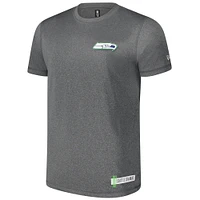 T-shirt du camp d'entraînement NFL 2024 des Seattle Seahawks de New Era pour homme, anthracite chiné