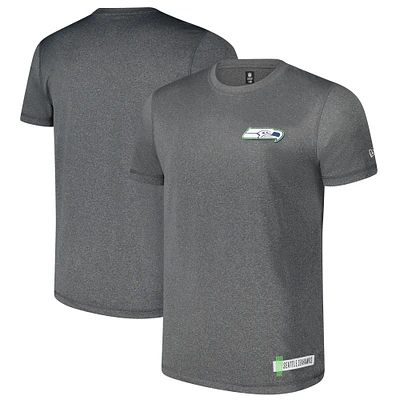 T-shirt du camp d'entraînement NFL 2024 des Seattle Seahawks de New Era pour homme, anthracite chiné