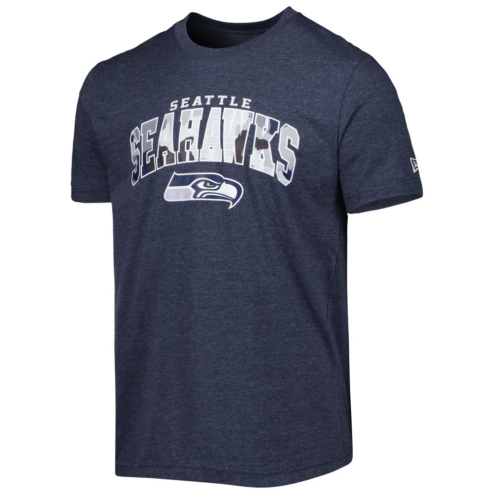 Men's New Era Heathered College Navy Seattle Seahawks Training Collection T-Shirt