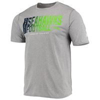 Men's New Era Heathered Gray Seattle Seahawks Combine Authentic Game On T-Shirt