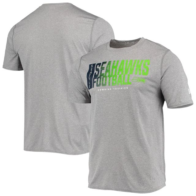 New Era Heathered Grey Seattle Seahawks pour homme Combine Authentic Game On T-shirt