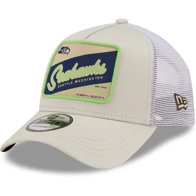 Youth Navy/White Seattle Seahawks Core Lockup Adjustable Hat