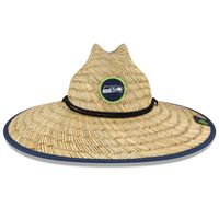 Men's New Era Natural Seattle Seahawks NFL Training Camp Official Straw Lifeguard Hat