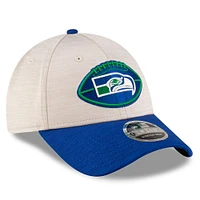 Men's New Era Navy Seattle Seahawks 2024 Sideline 9FORTY Adjustable Hat