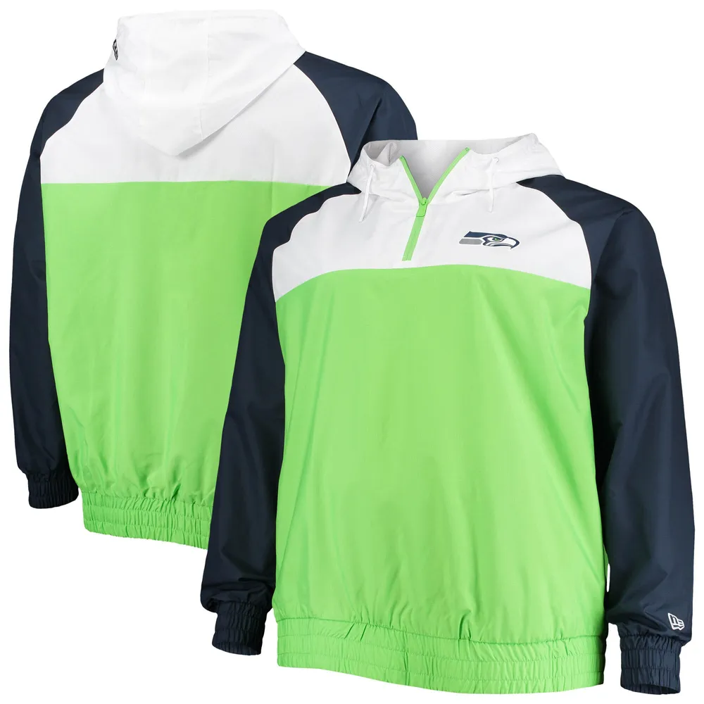 Men's College Navy/Neon Green Seattle Seahawks Big & Tall Pullover