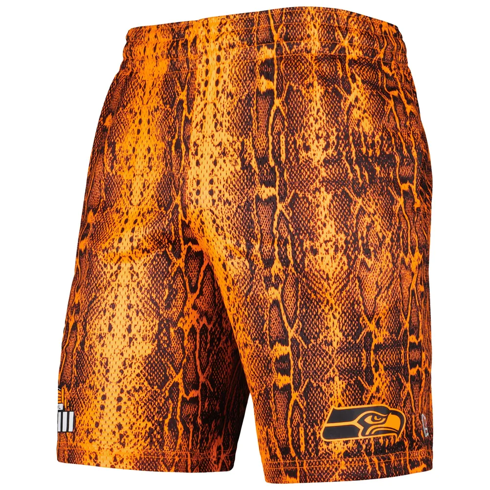 Men's New Era Orange Seattle Seahawks Summer Pop Shorts