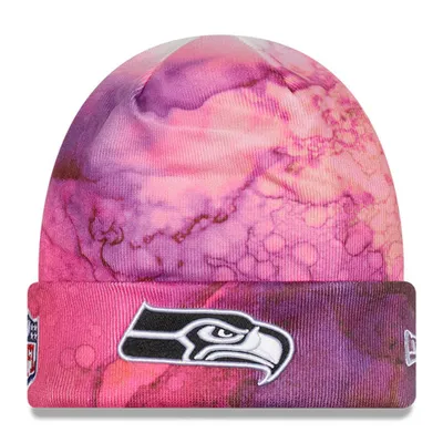 Seattle Seahawks New Era 2022 NFL Crucial Catch  Knit Hat - Pink