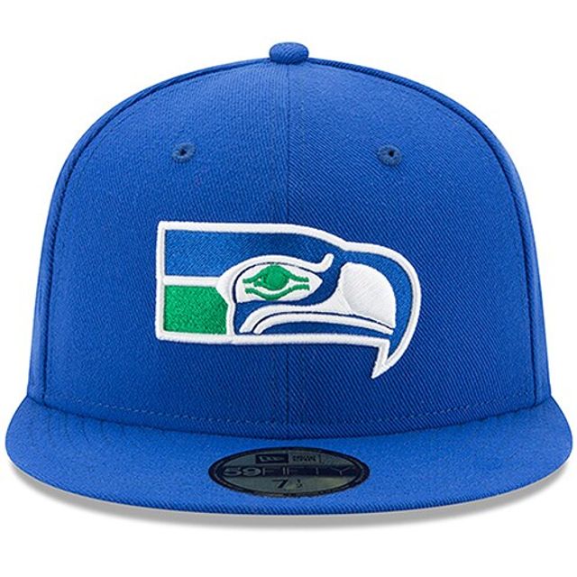 Men's New Era White Seattle Seahawks Omaha Historic Logo 59FIFTY