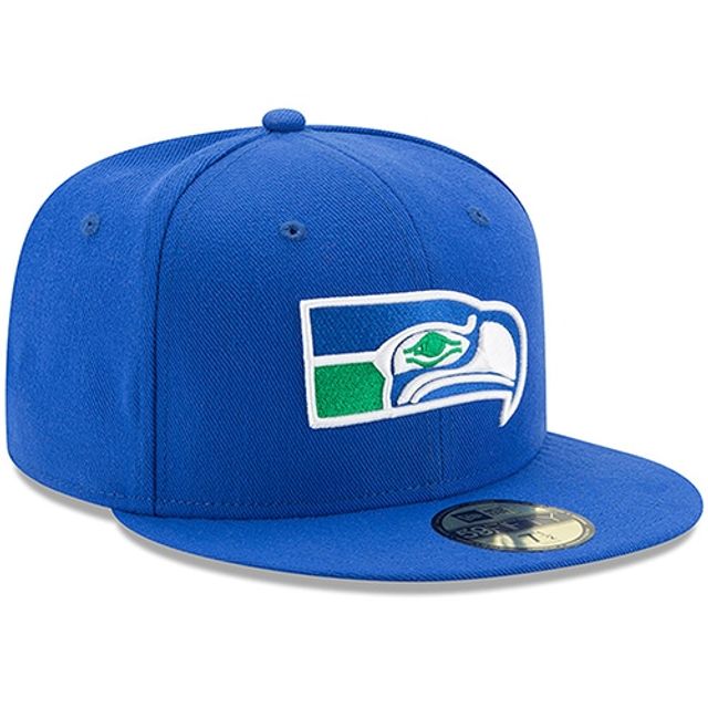 Men's New Era Kelly Green Seattle Seahawks Omaha Throwback 59FIFTY Fitted  Hat 