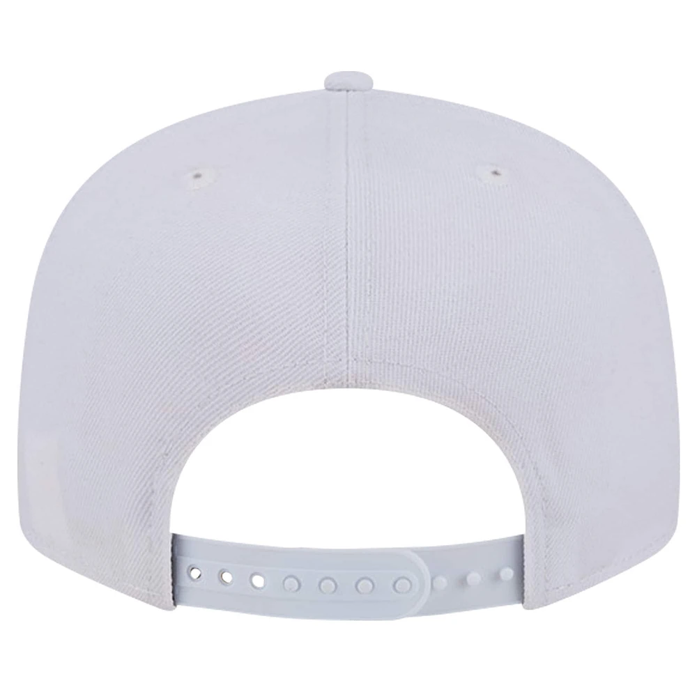 Men's New Era Seattle Seahawks Main White on White 9FIFTY Snapback Hat