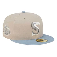 Men's New Era Stone/Light Blue Seattle Seahawks City Originals Lifestyle Two-Tone 59FIFTY Fitted Hat