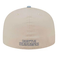 Men's New Era Stone/Light Blue Seattle Seahawks City Originals Lifestyle Two-Tone 59FIFTY Fitted Hat