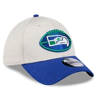 Men's New Era Stone/Royal Seattle Seahawks 2024 Sideline Historic 39THIRTY Flex Hat