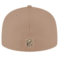 Men's New Era Tan Seattle Seahawks Candied Pecan 59FIFTY Fitted Hat