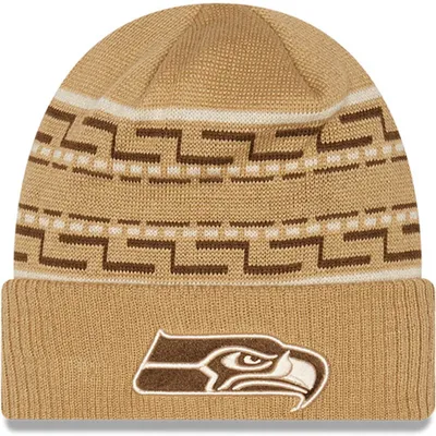 New Era Adult Seahawks Beanie Pom Cuffed on Field Knit Hat 