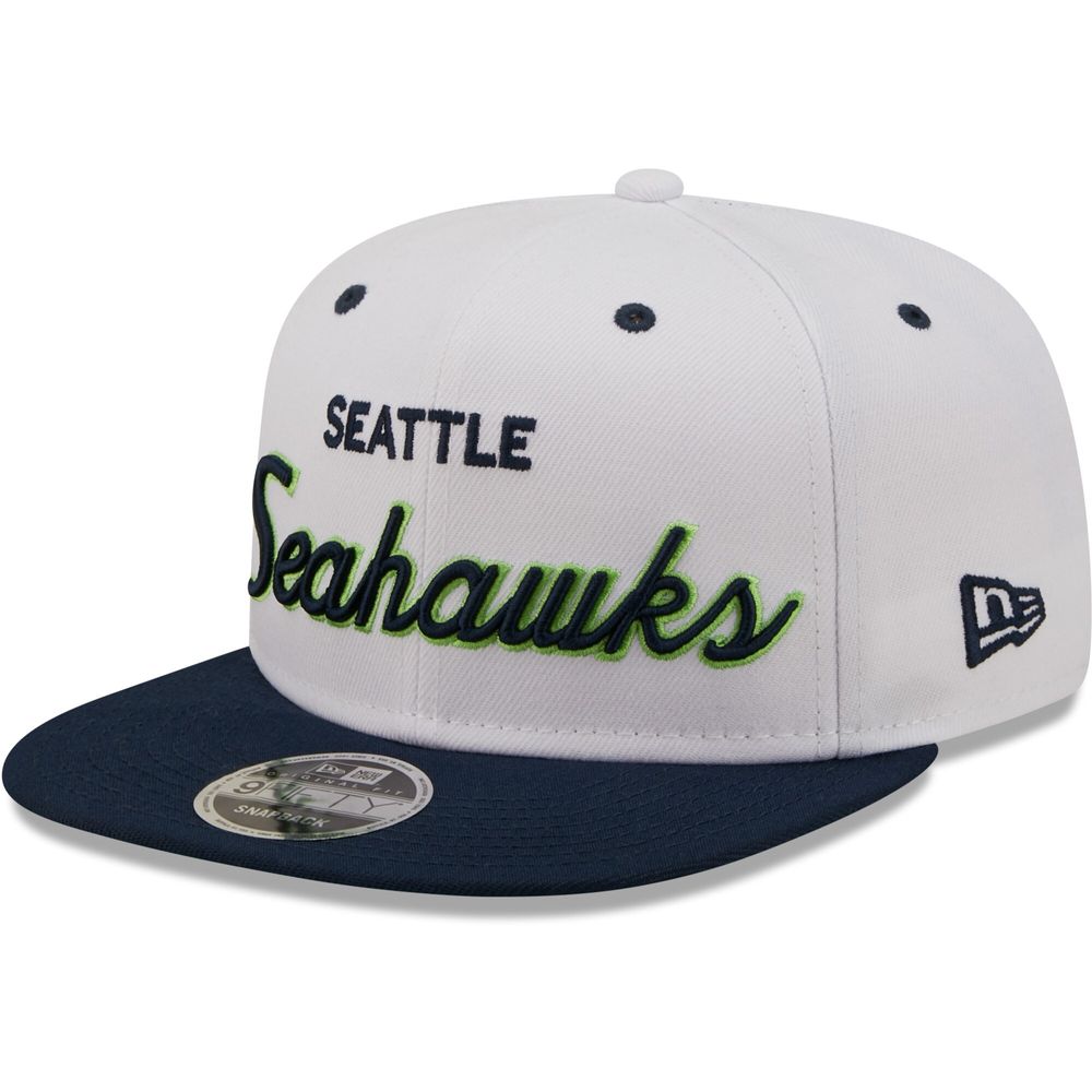 Men's Seattle Seahawks New Era White/Green Retro Sport 9FIFTY