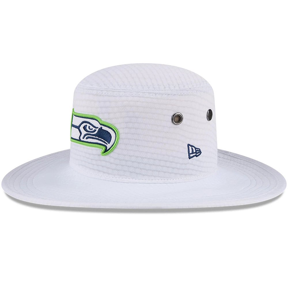 Bob New Era blanc Seattle Seahawks 2024 NFL Training Camp Panama pour homme