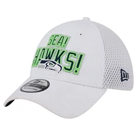 Casquette flexible 39THIRTY New Era pour hommes des Seattle Seahawks Breakers blanche