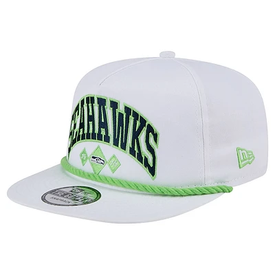 Men's New Era White Seattle Seahawks Diamond Golfer Snapback Hat