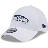 Casquette flexible principale 39THIRTY des Seattle Seahawks New Era pour hommes, blanche