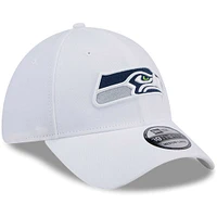 Casquette flexible principale 39THIRTY des Seattle Seahawks New Era pour hommes, blanche