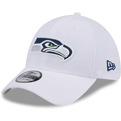 Casquette flexible principale 39THIRTY des Seattle Seahawks New Era pour hommes, blanche