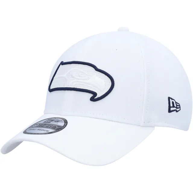 Men's New Era White Seattle Seahawks Throwback Logo Iced II