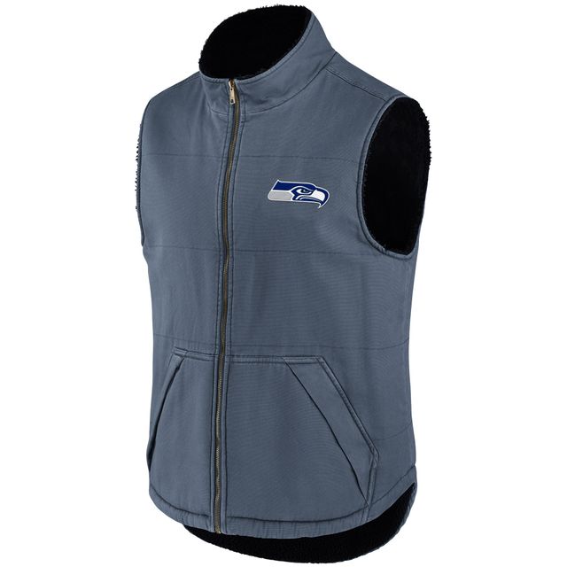 Collection NFL x Darius Rucker pour hommes par Fanatics College Navy Seattle Seahawks Gilet entièrement zippé doublé en sherpa