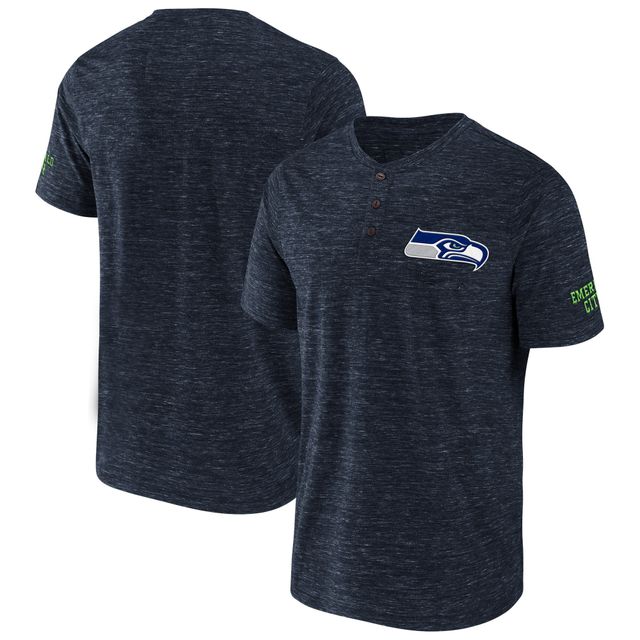 Collection NFL x Darius Rucker pour hommes par Fanatics College Navy Seattle Seahawks Slub Henley T-shirt