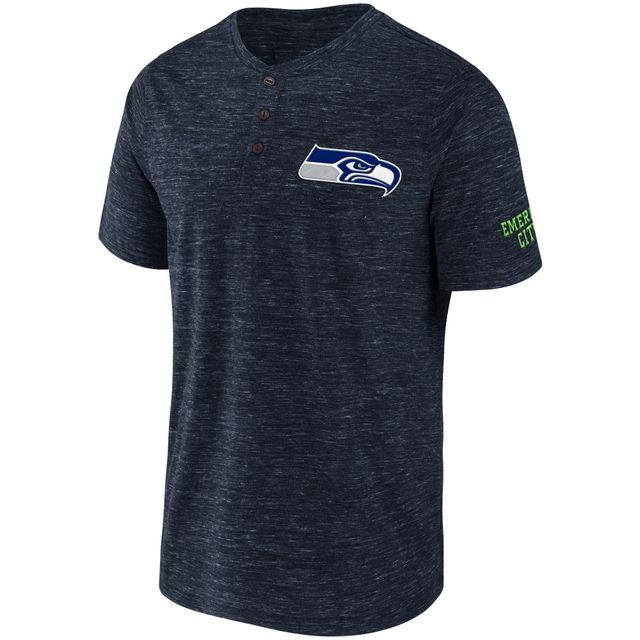 Collection NFL x Darius Rucker pour hommes par Fanatics College Navy Seattle Seahawks Slub Henley T-shirt