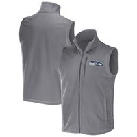 Men's NFL x Darius Rucker Collection by Fanatics Gray Seattle Seahawks Polar Fleece Full-Zip Vest