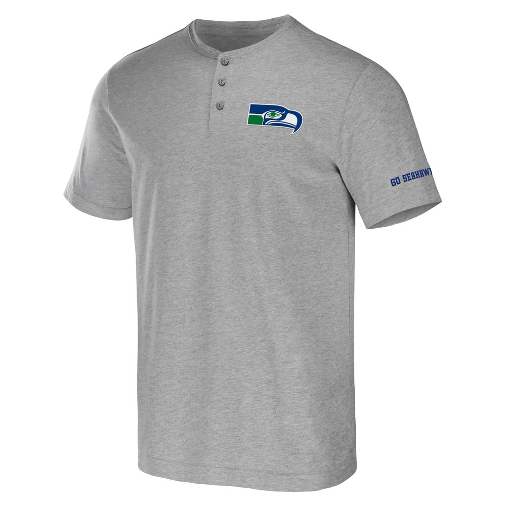 Men's NFL x Darius Rucker Collection by Fanatics Heather Gray Seattle Seahawks Henley T-Shirt