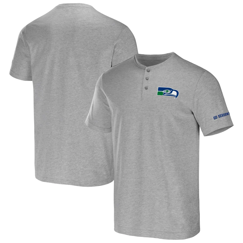 Collection NFL x Darius Rucker pour hommes par Fanatics T-shirt Henley gris chiné des Seahawks de Seattle