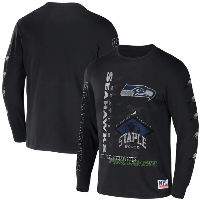 Men's NFL x Staple Black Chicago Bears World Renowned Long Sleeve T-Shirt