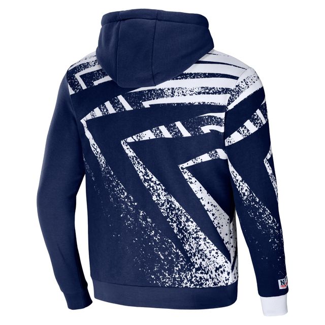 Sweat à capuche imprimé intégral pour hommes NFL x Staple bleu marine Seattle Seahawks