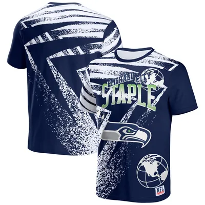 Seattle Seahawks NFL x Staple All Over Print T-Shirt - Navy