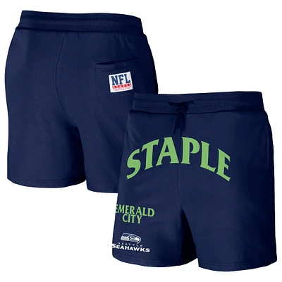 NFL x Staple Navy Seattle Seahawks Throwback Short en molleton délavé vintage pour homme