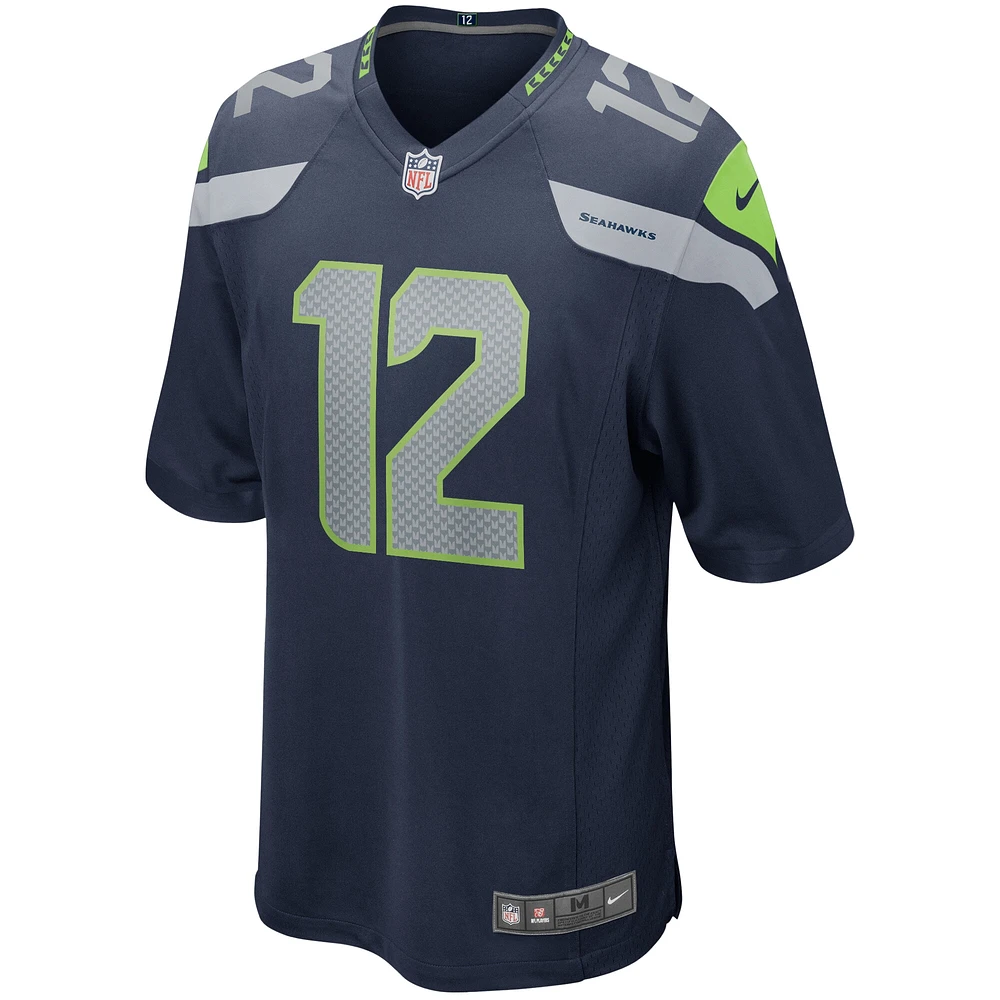 Maillot de match d'équipe Nike 12s College Navy des Seattle Seahawks pour homme