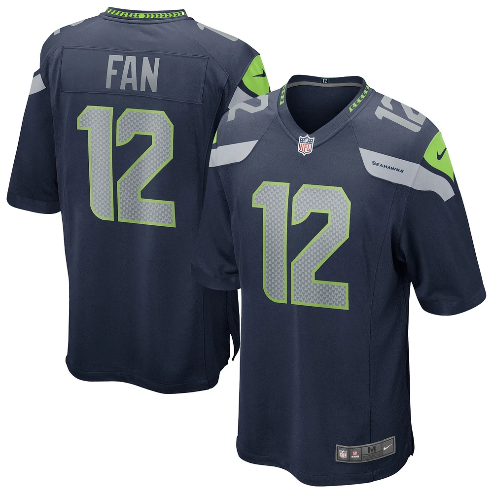 Men's Nike 12s  College Navy Seattle Seahawks Team Game Jersey