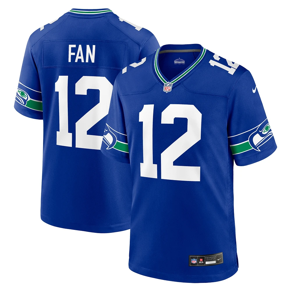 Men's Nike 12s Royal Seattle Seahawks Throwback Player Game Jersey