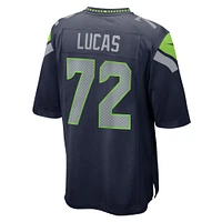 Men's Nike Abraham Lucas  College Navy Seattle Seahawks Game Jersey