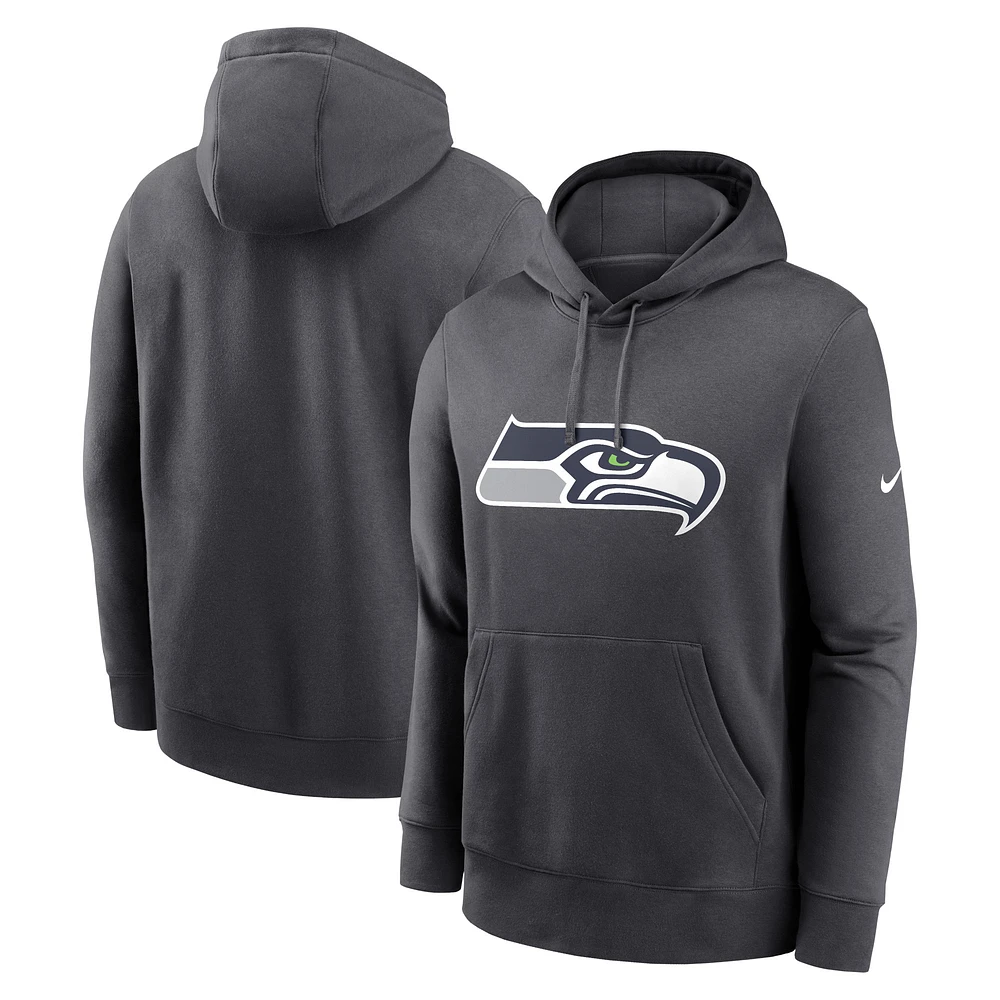 Sweat à capuche avec logo Nike Seattle Seahawks Club anthracite pour homme