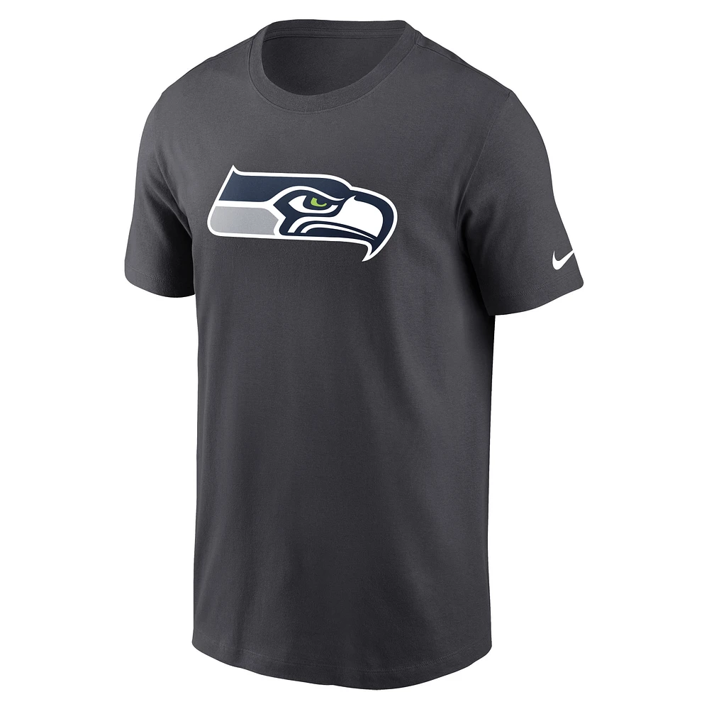 T-shirt essentiel avec logo Nike Anthracite Seattle Seahawks pour homme