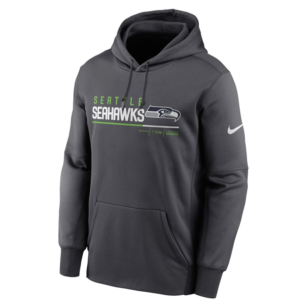 Men's Nike Anthracite Seattle Seahawks Prime Logo Name Split Pullover Hoodie